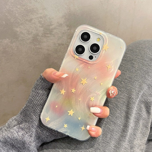 日韩ins粉晕染满屏星星适用苹果iphone16手机壳14pro高级感13小众12promax保护套max新款15全包防摔硅胶软壳