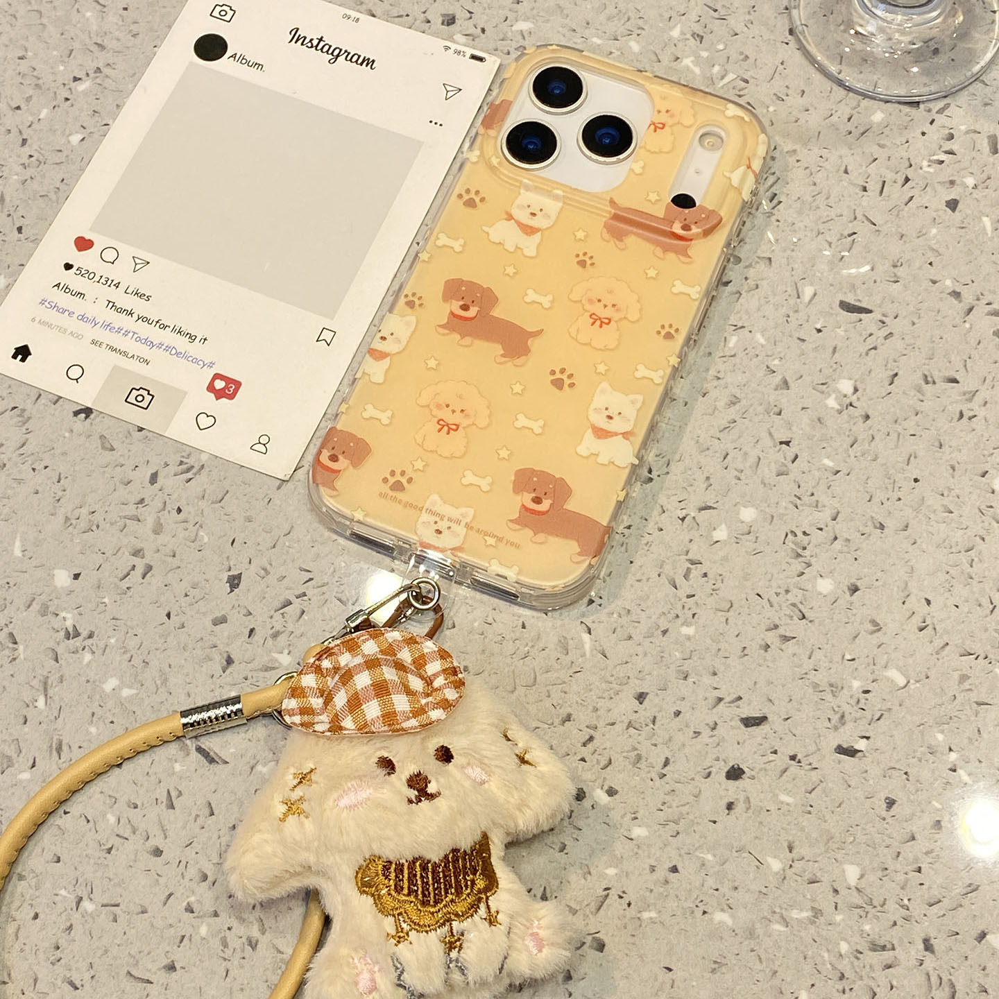 趣味满屏可爱狗狗适用于苹果16promax手机壳iphone17保护套14带挂绳13全包新款15pro女款max手机套小众高级感