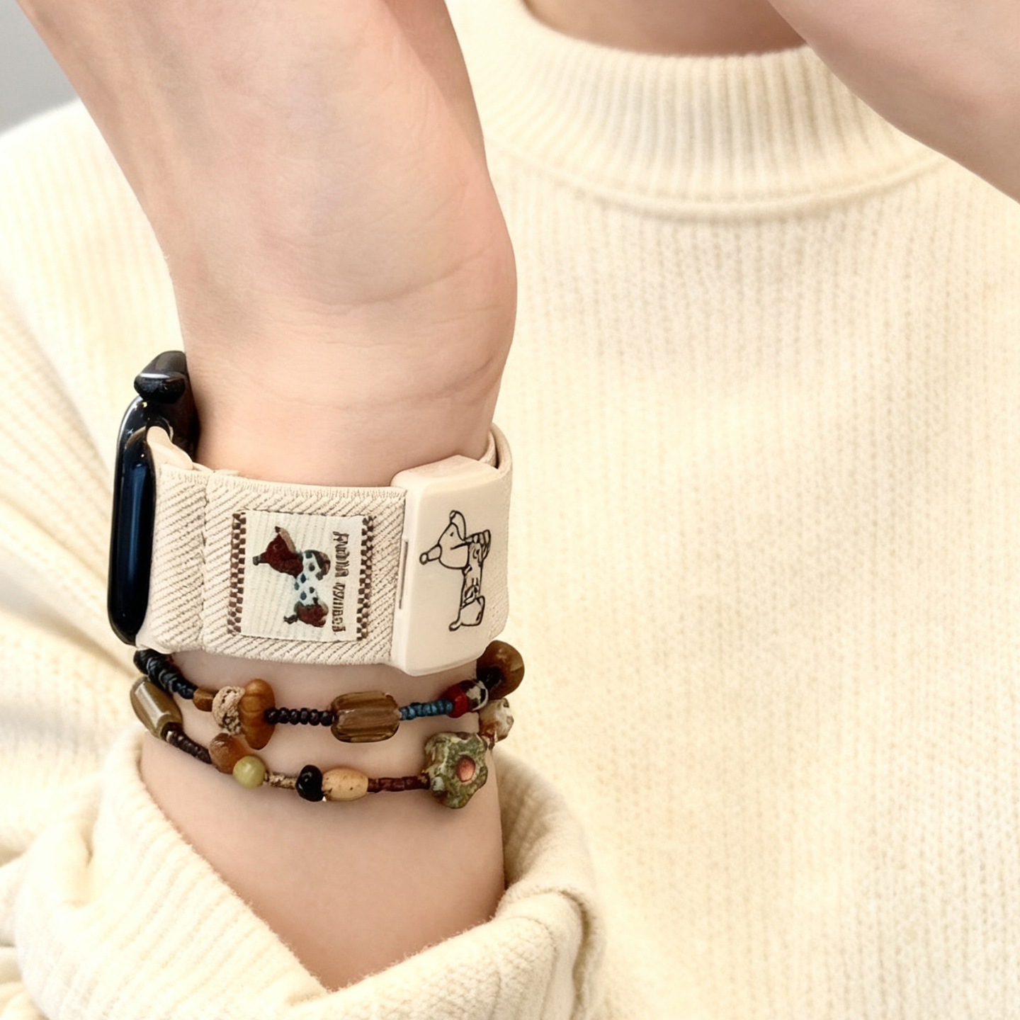 星光色可爱腊肠狗适用s11苹果手表表带iwatch手表带applewatch新款s10腕表s9/s8女ultra3/2系列se小众高级感