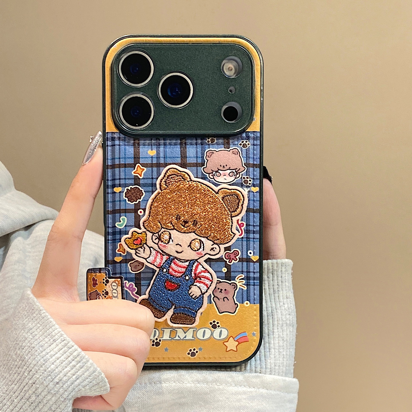 【每日新品】可爱刺绣背带裤男孩适用于iphone17pro手机壳苹果16保护套14防摔13全包新款15promax小众max套女