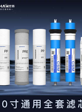 世韩净水器家用滤芯套装2000U（100）7:3节水型10寸通用PP棉RO膜