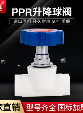 顶建升降阀ppr阀芯ppr升降式球阀20 25 32 4分6分1寸截止阀水管
