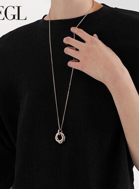 ZEGL圆环项炼女长版项炼2025年新款爆款高级感覆古百搭通勤饰品