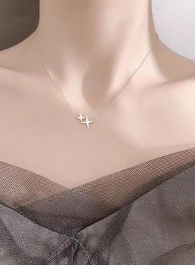 S999纯银星星项链女款情人节礼物送女友小众轻奢锁骨链不掉色高级