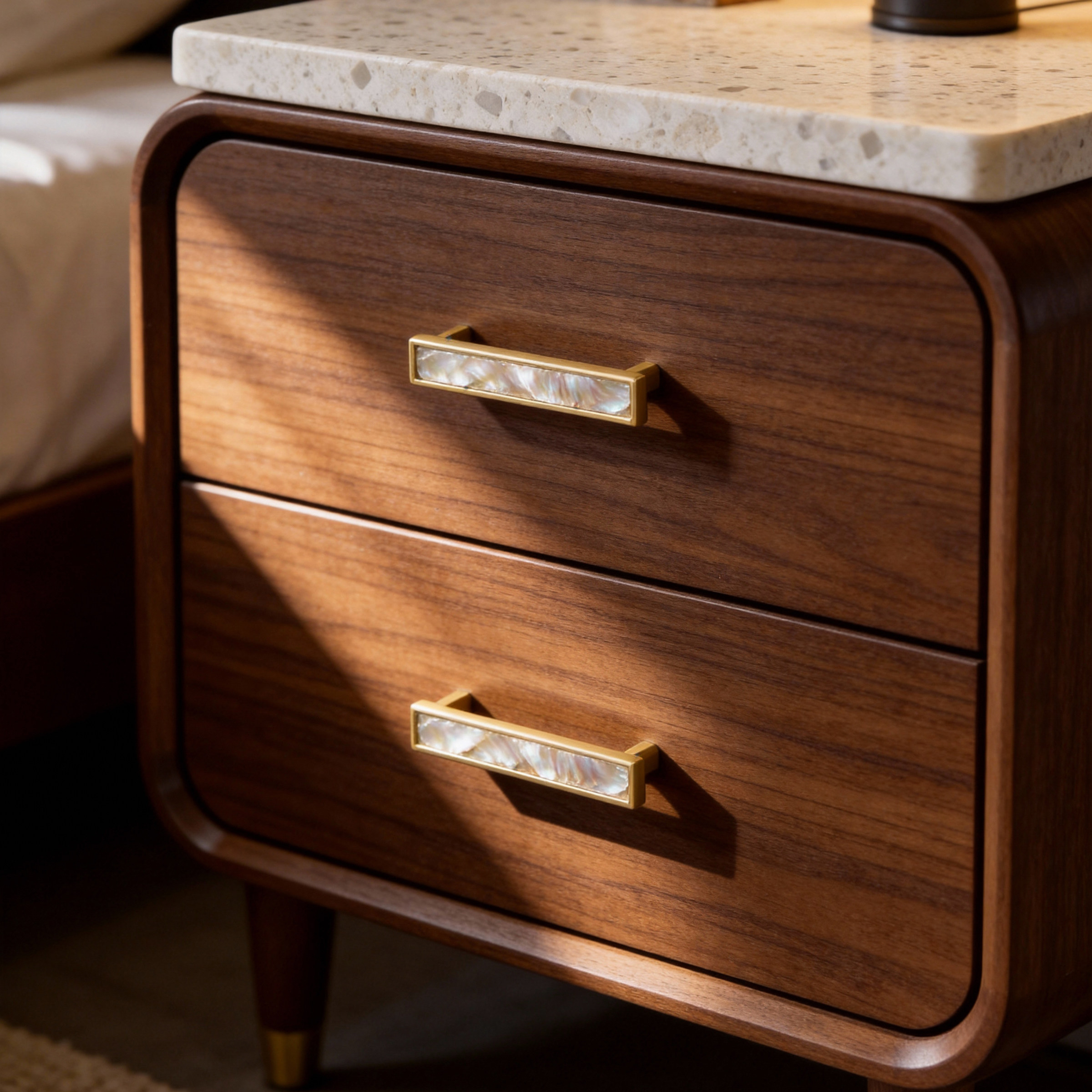 不止铜匠黄铜天然贝壳纹理长条形抽屉衣柜门把手轻奢家具装饰把手