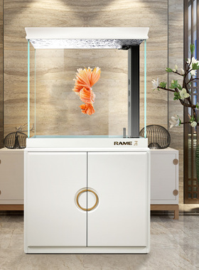 睿美七秒鱼缸系列7s玲珑超白玻璃现代风格客厅小型生态水族箱