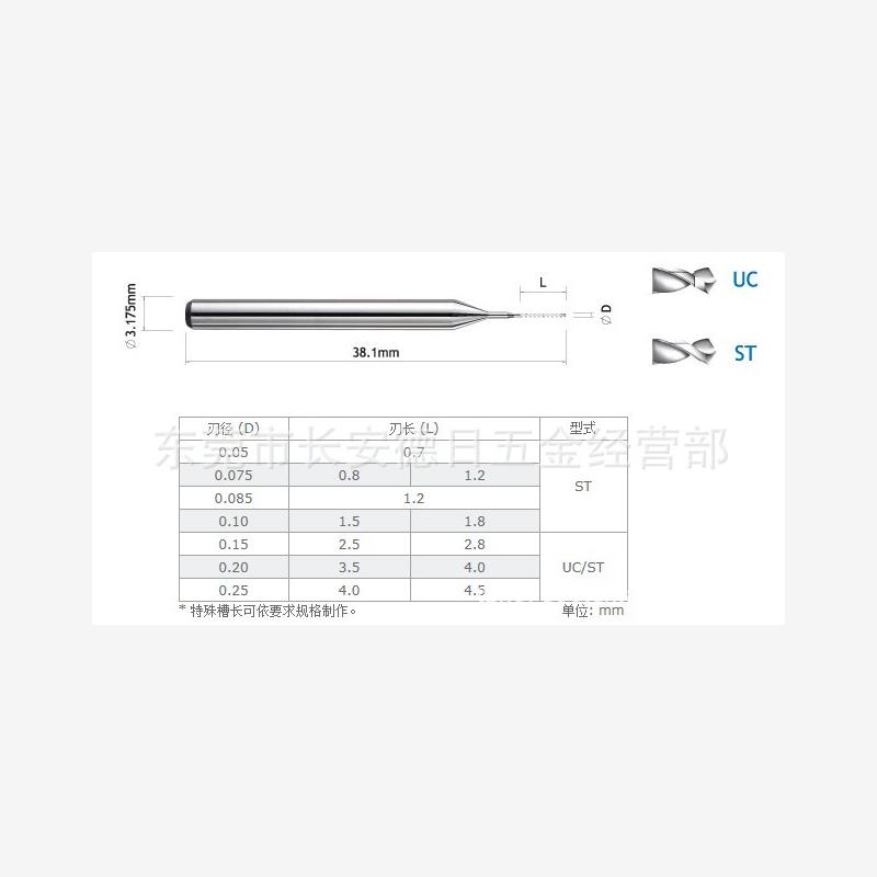 PCB钻针BGAU/ST系列0.0