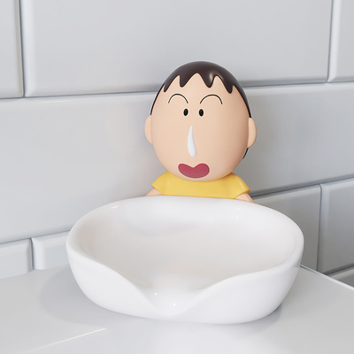 网红卡通蜡笔小新阿呆创意放肥皂盒沥水家用高档香皂盒浴室小摆件