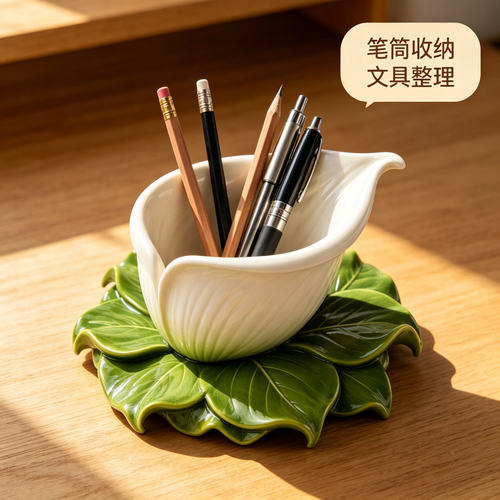 氛围感马蹄莲大容量租房好物客厅玄关钥匙杂物收纳盒收银台糖果盒