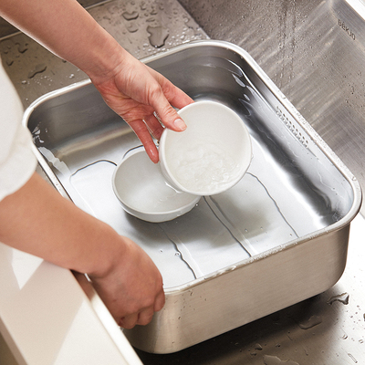 韩国代购vatya不锈钢洗菜盆304洗碗盆加厚大容量水槽沥水篮直邮