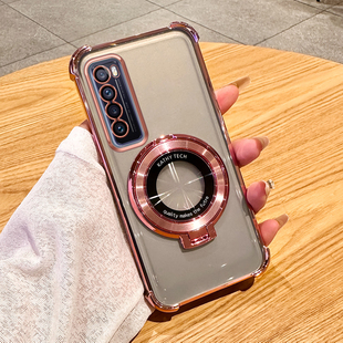 电镀个性 创意潮镜头全适用于 气囊防摔nova7pro高级感透明保护套nova7se车载磁吸支架时尚 华为nova7手机壳新款