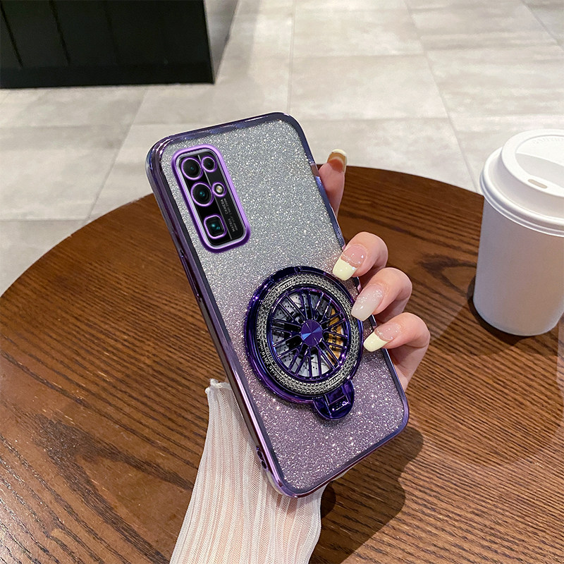 荣耀30手机壳新款陀螺支架30S旋转解压创意30PRO+渐变闪粉透明保护套lite青春版高级感磁吸个性超薄防适用于