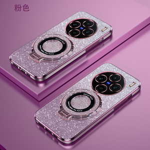 vivoX100渐变闪粉手机壳高端时尚步步高x100Pro高级感潮牌新款创意磁吸支架超薄软壳简约电镀防摔保护适用于