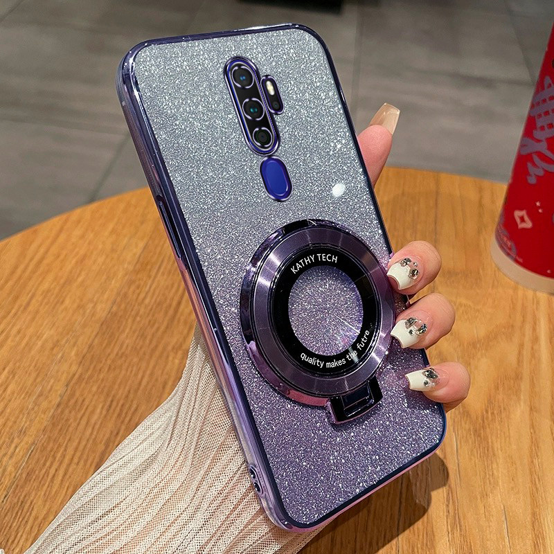 OPPOA92020手机壳高级感时尚渐变闪粉软壳OPPOA9新款创意磁吸支架超薄壳奢华简约小众可爱防摔全包保护适用于