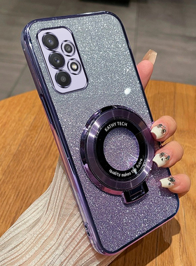 三星A32手机壳高级感时尚渐变闪粉软壳4GGalaxyA32新款创意磁吸支架5G超薄SamsungM32简约防摔全包保护适用于