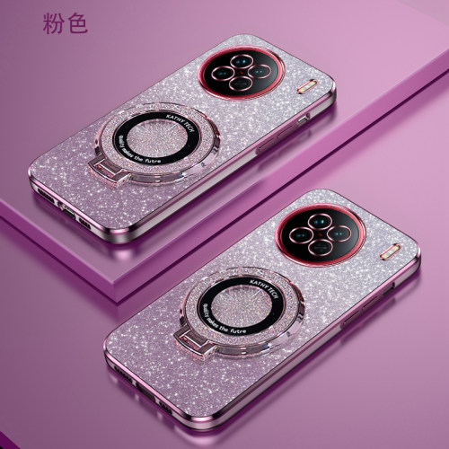 vivoX90渐变闪粉手机壳高端时尚步步高xX90S新款X90Pro创意磁吸支架超薄软壳x90pro+简约电镀防摔保护适用于