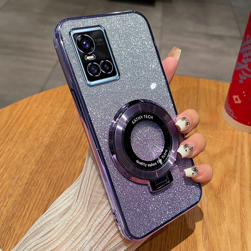 vivoS10手机壳高级感时尚渐变闪粉软壳步步高s10pro新款创意磁吸支架超薄壳s10e简约可爱防摔全包保护适用于