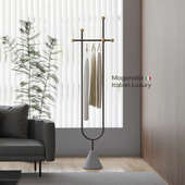 意式 简易衣帽架 轻奢衣架挂衣架落地卧室家用铁艺衣服挂架客厅立式