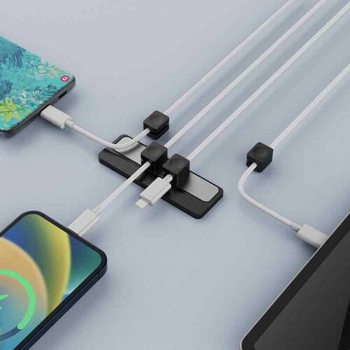 数据线保护套充电线磁吸理线器硅胶桌面数据线收纳缠线器咬线器
