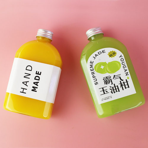 350ml扁方创意奶茶瓶果汁饮料瓶