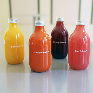水滴奶茶瓶冷萃果汁瓶一次性饮料瓶轻断食果蔬瓶塑料果汁瓶鲜榨杯