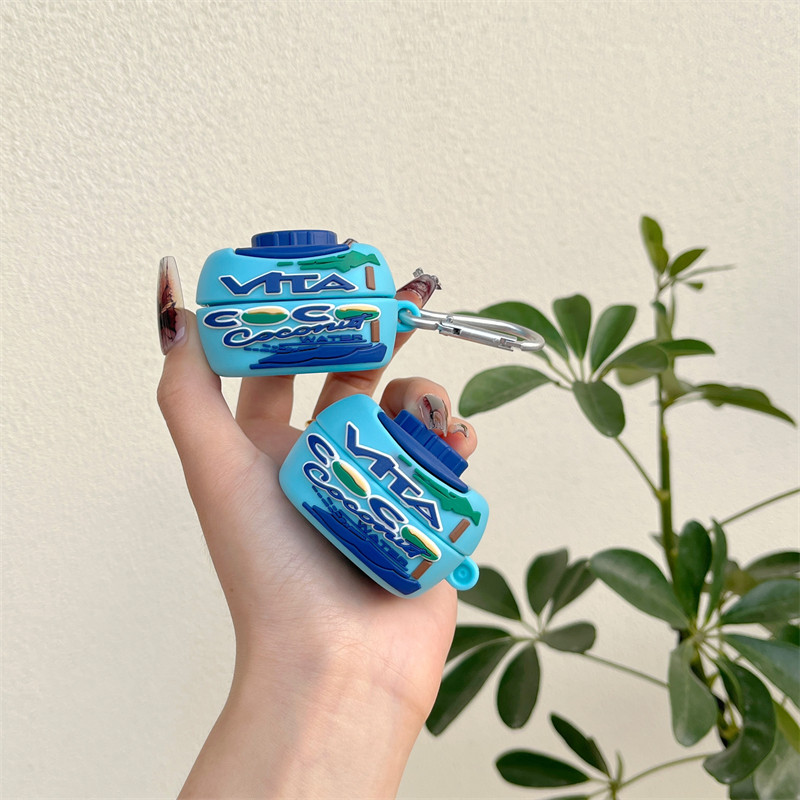 立体椰子水适用三星buds2pro蓝牙耳机壳Galaxy budslive保护套Buds2硅胶budsfe新款饮料瓶budspro软壳防摔