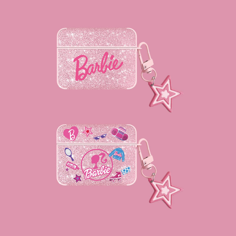 闪粉芭比公主适用AirPods1/2代苹果蓝牙无线airpods