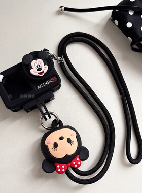 卡通米奇米妮适用DJI大疆action6运动相机保护套345pro硅胶壳配件