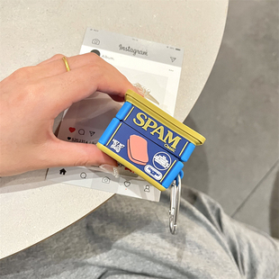 仿真火腿罐头适用三星Galaxy buds2pro蓝牙无线耳机壳budslive保护套budsfe硅胶软壳Budspro分体耳机套buds2