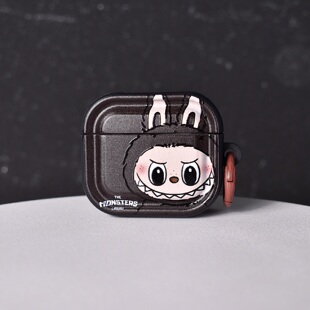 可爱拉布布适用airpodspro2苹果四代蓝牙耳机壳AirPods3tpu保护套airpods4磨砂二三代耳机套软壳Pro一labubu1