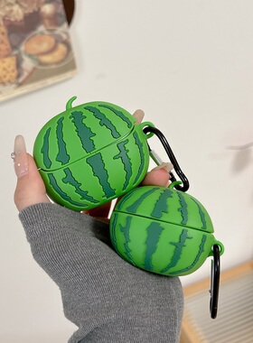 夏日西瓜适用三星budslive蓝牙无线耳机壳buds3/buds3pro保护套硅胶软壳Budsfe搞怪分体耳机套buds2pro新款