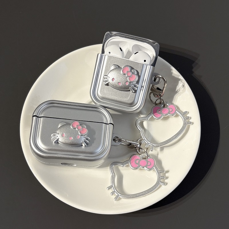 立体KT猫头像适用苹果耳机套