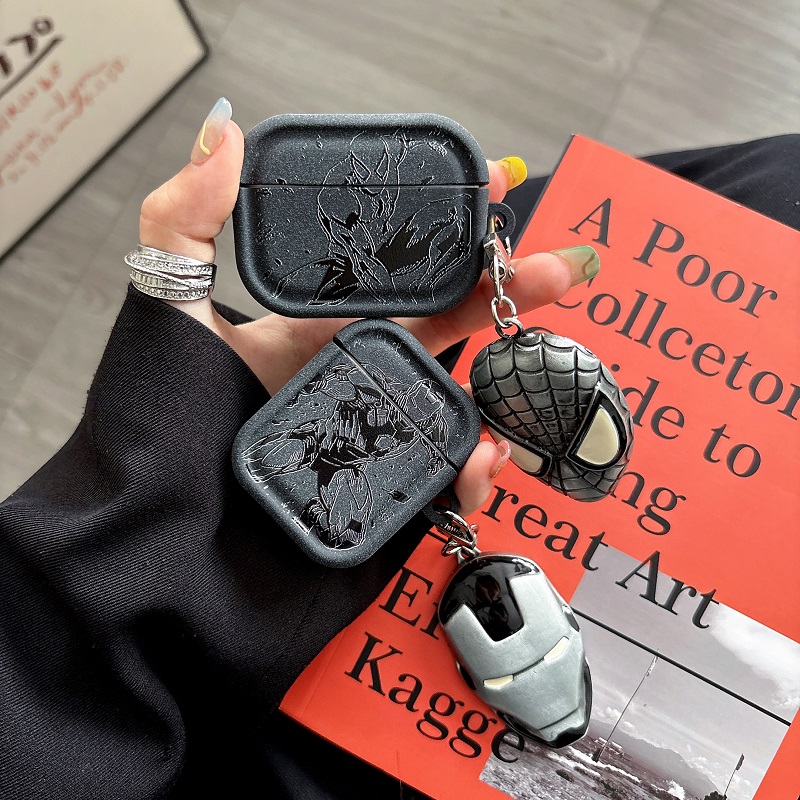 欧美漫威适用苹果绒毛灰耳机套