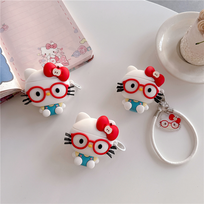 呆萌眼镜凯蒂猫苹果pro3耳机套