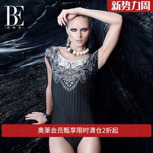 遮肚显瘦度假游泳装 性感露背 防晒抗氯 BE范德安三角连体泳衣女