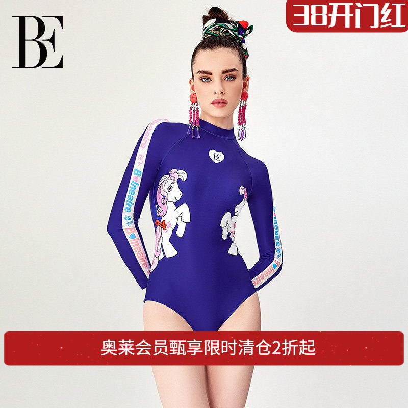 BE范德安联名系列马年新品连体泳衣三角女士长袖防晒塑身