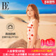 BE范德安女童连体三角泳衣 防晒抗氯珠光璀璨小红心儿童游泳衣