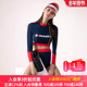 撞色设计游泳温泉度假显瘦泳装 BE范德安女士分体泳衣套装 时尚 女