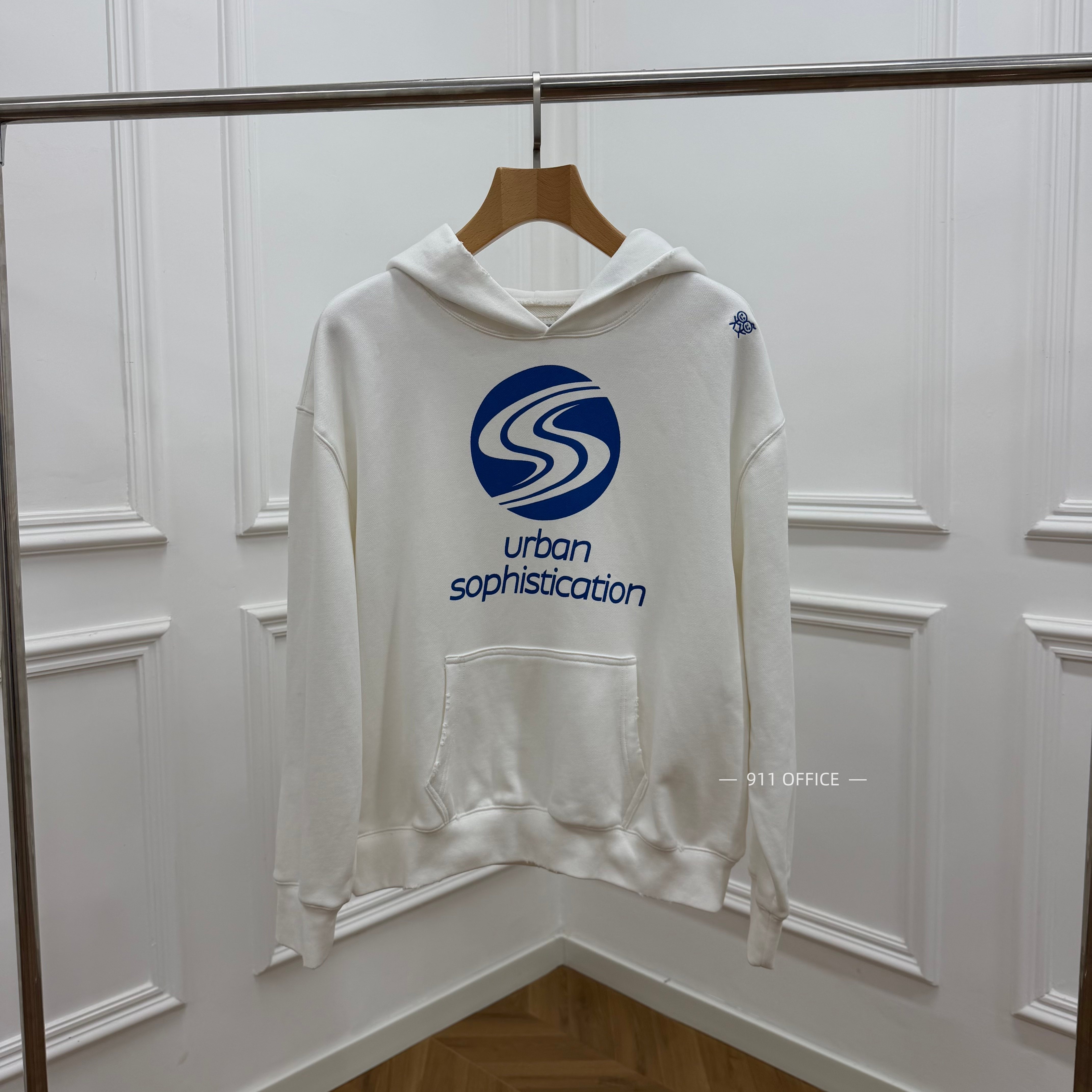 正确版/Urban 26ss 火柴人刺绣Logo宽松套头连帽卫衣女款帽衫上衣