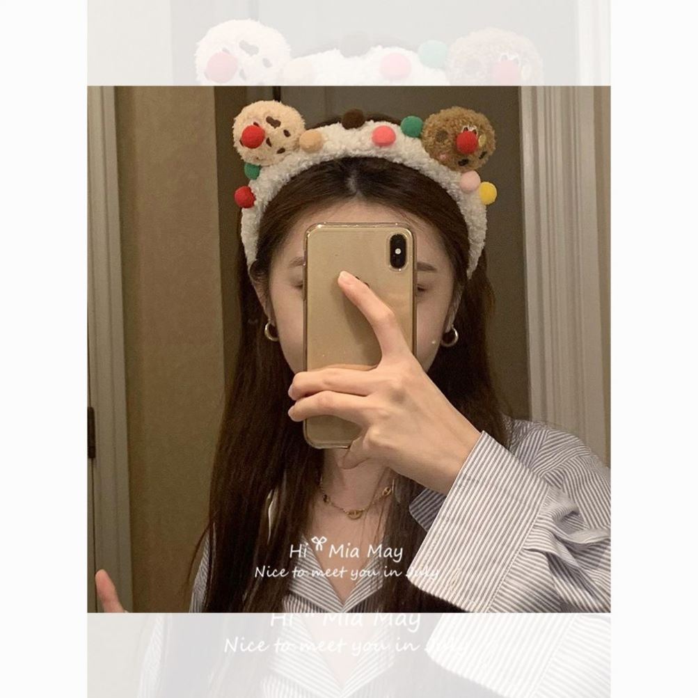 2026年新款毛绒发箍女款卡通可爱小丑洗脸发卡敷面膜化妆头箍头饰