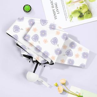 迷你太阳伞女防晒防紫外线小巧便携遮阳伞隔热胶囊晴雨伞口袋伞