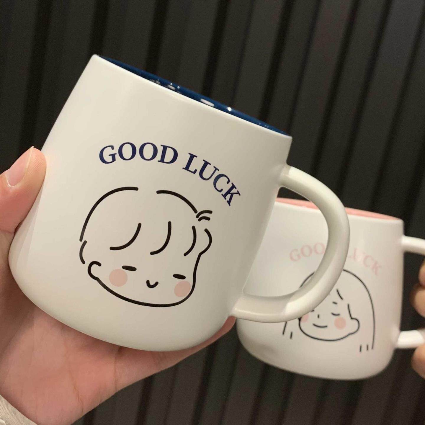 水杯女学生韩版马克杯带盖勺情侣杯子陶瓷杯ins可爱咖啡杯喝水杯