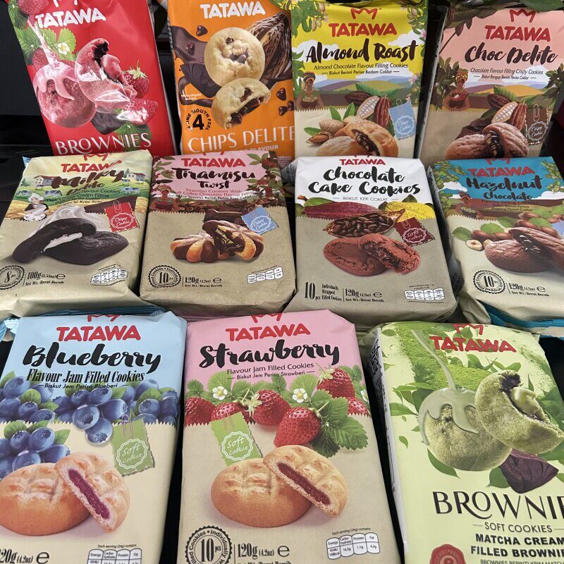 马来西亚TATAWA榛子巧克力夹心曲奇饼干休闲零食独立小包装