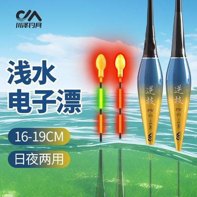 川泽PW夜光漂咬钩变色日夜两用超醒目灯珠加粗浅水鲤鲫鱼漂钓鱼漂