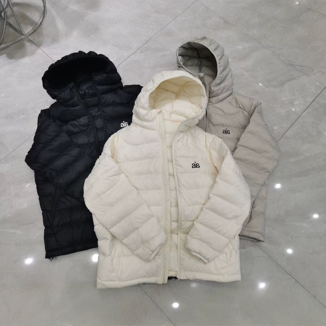 白色排骨羽绒服女短款轻薄90Y鸭绒连帽25年春季新款休闲情侣潮牌
