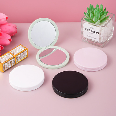 翻盖折叠镜化妆镜便携式小镜子手持镜化妆镜双面镜塑料圆形桌面镜