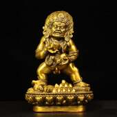 纯铜黑财神摆件密宗藏传五姓财神家居客厅装 饰品家用佛堂供奉佛像