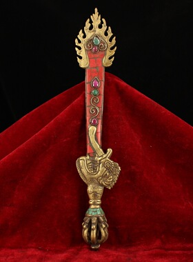 尼泊尔手工纯铜文殊智慧剑 藏传法器复古文殊剑法器密宗佛具用品