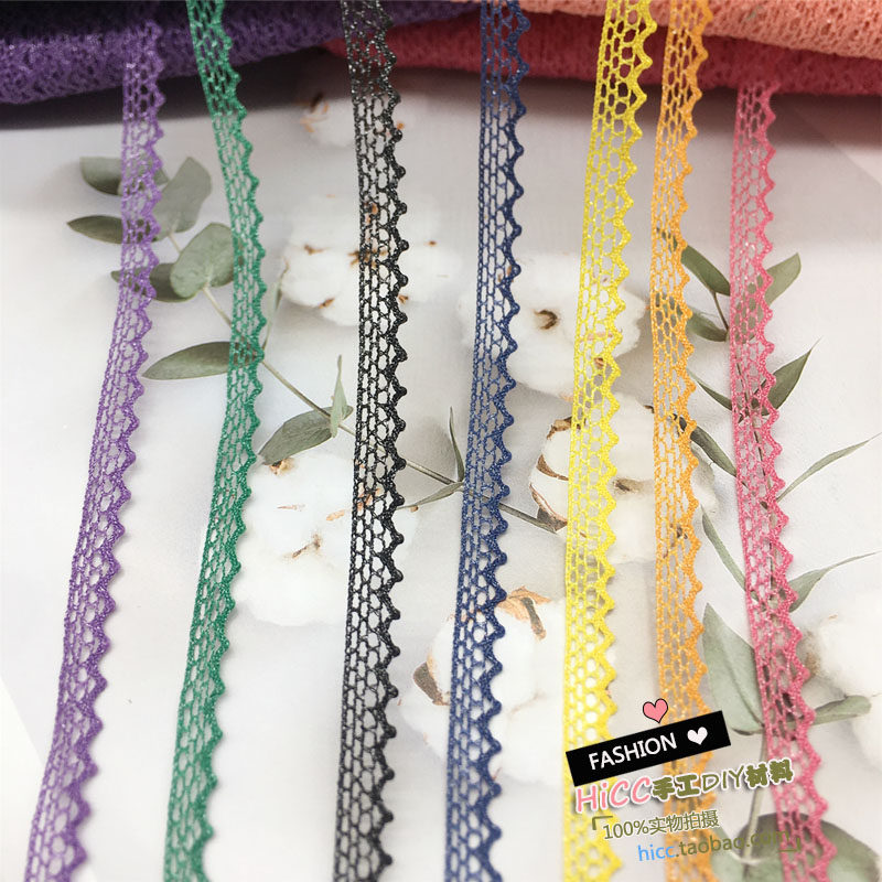 韩国进口花边辅料亮丝齿网织带手工diy服饰边缘装饰丝带发饰配饰