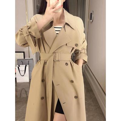 高级感卡其色风衣外套女中长款2025新款春秋小个子韩系英伦风大衣